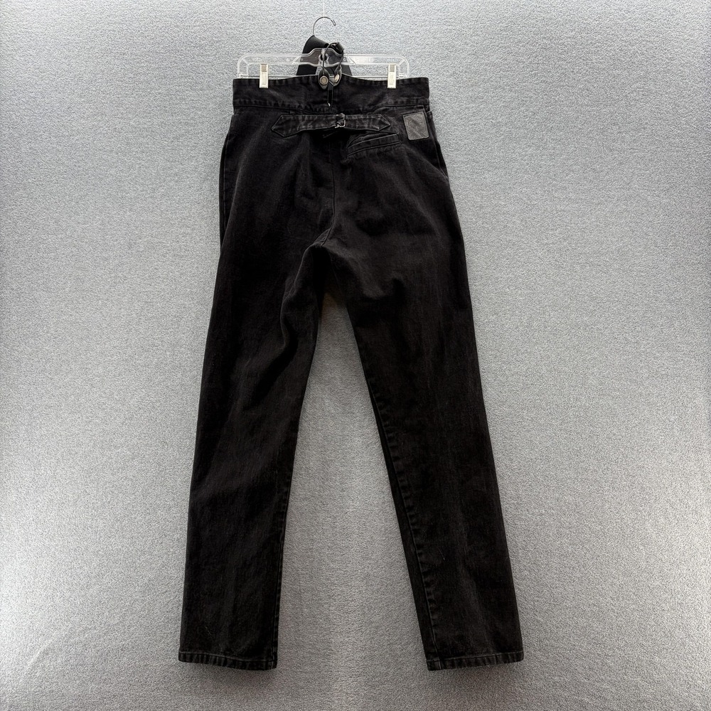 VTG Wah Maker Jeans Mens 34x36 Black Denim Suspenders Buckle Back Western - Picture 3 of 13